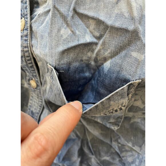 Eddie Bauer Women XL LongSleeve ButtonUp All Tencel Lyocell Shaded Blue Collared - Picture 6 of 15